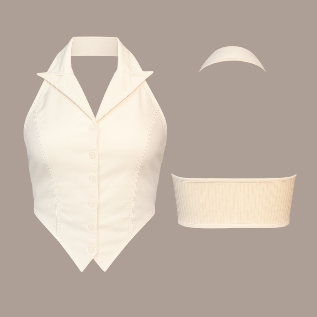 Button Front Halter Top